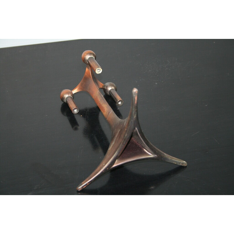 Vintage modular candlestick base in copper metal for Nagel, Germany 1970s