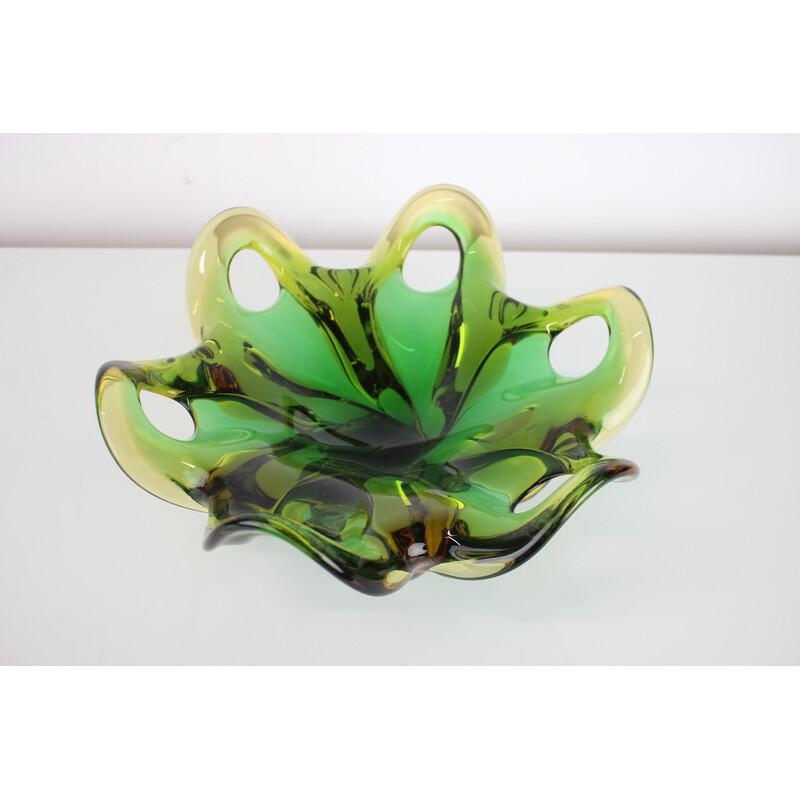 Vintage art glass bowl by Josef Hospodka, Czechoslovakia 1960s