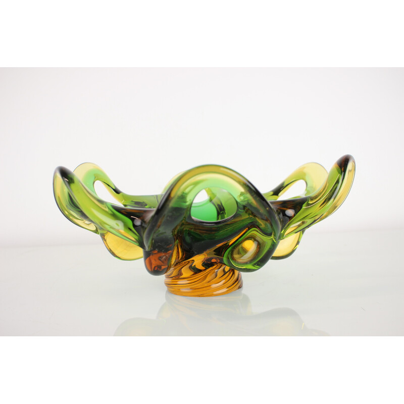 Vintage art glass bowl by Josef Hospodka, Czechoslovakia 1960s