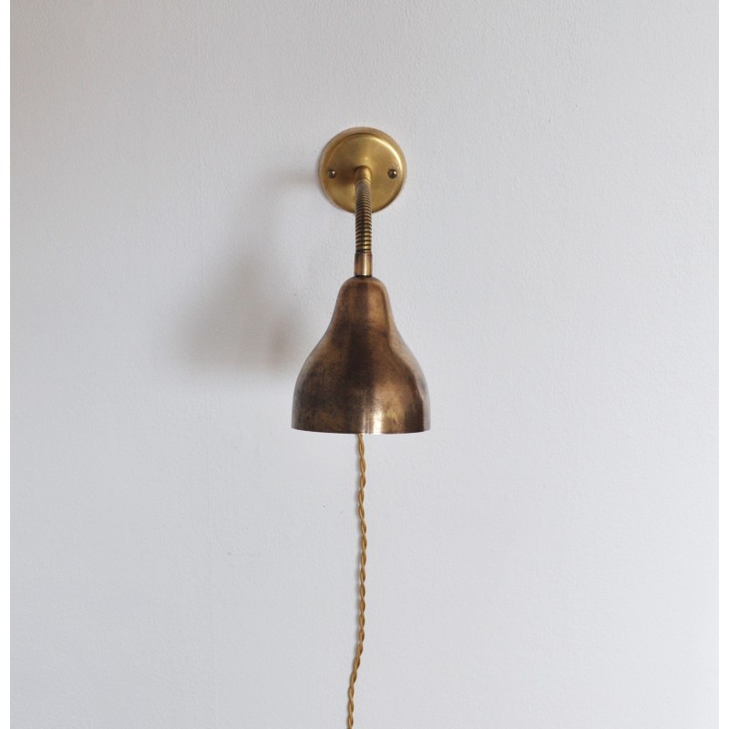 Danish vintage brass wall lamp, 1960s