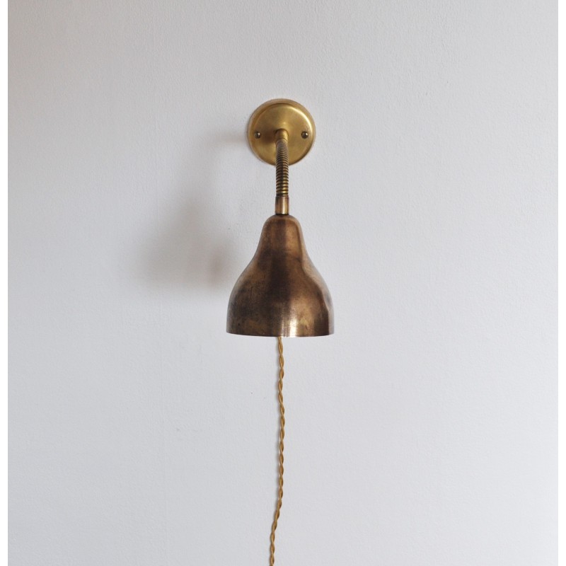 Deense vintage messing wandlamp, 1960