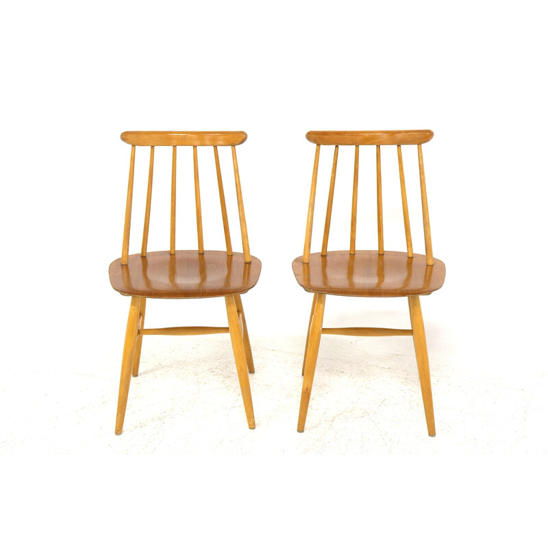 Pair of vintage "Fanett" chairs by Ilmari Tapiovaara, Sweden 1960