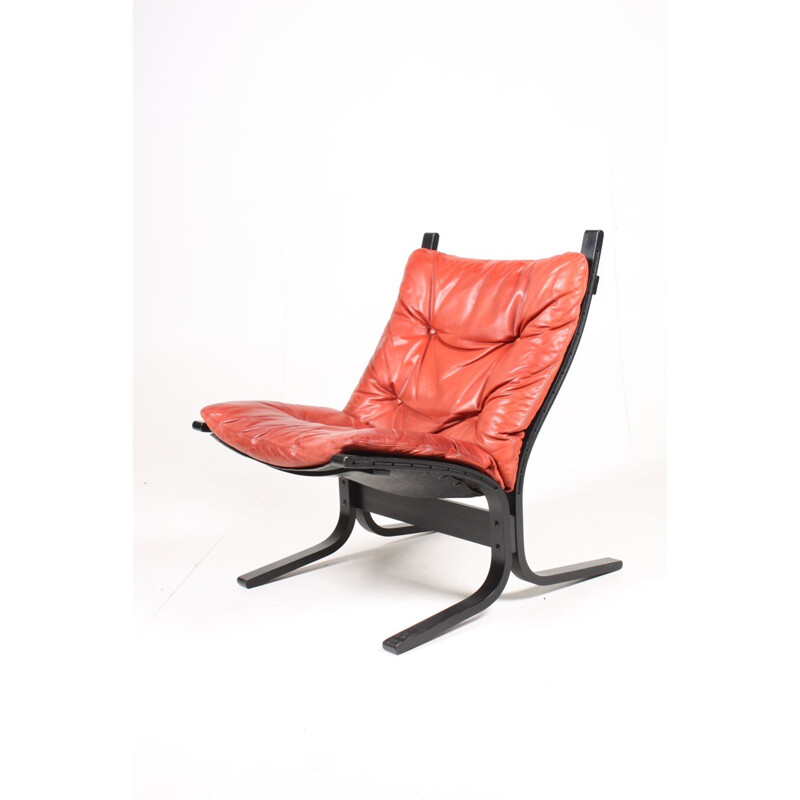Paire de fauteuils "Siesta" norvégiens en bois courbé et cuir par Ingmar Relling pour Westnofa - 1960