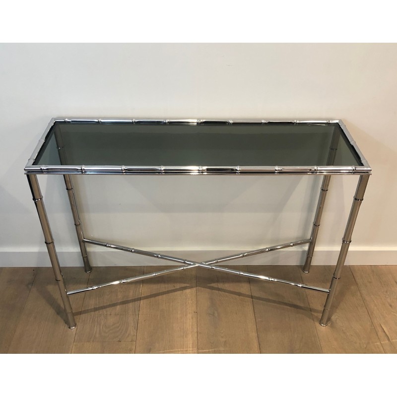 Console vintage avec miroir, France 1970