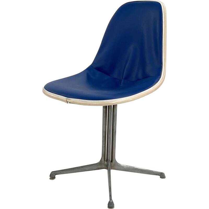 Vintage La Fonda chair in fiberglass, metal and leatherette by Charles & Ray Eames for Herman Miller, 1960s