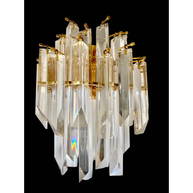 Vintage Murano glass wall lamp for Venini, Italy 1980s
