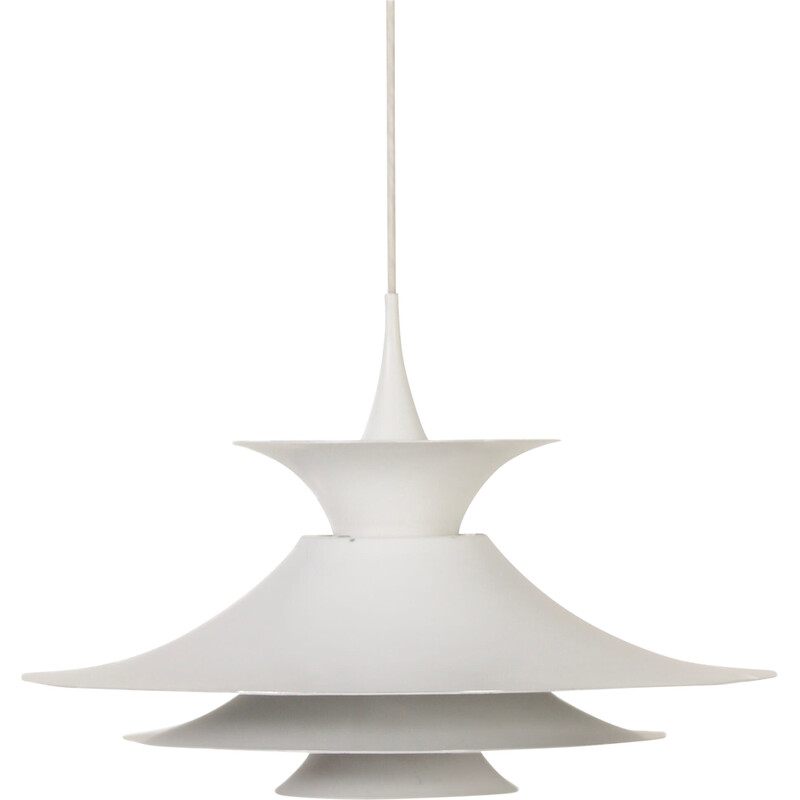 Vintage Radius pendant lamp in metal, aluminum and fabric by Eric Balslev for Fog & Mørup, Sweden 1977s