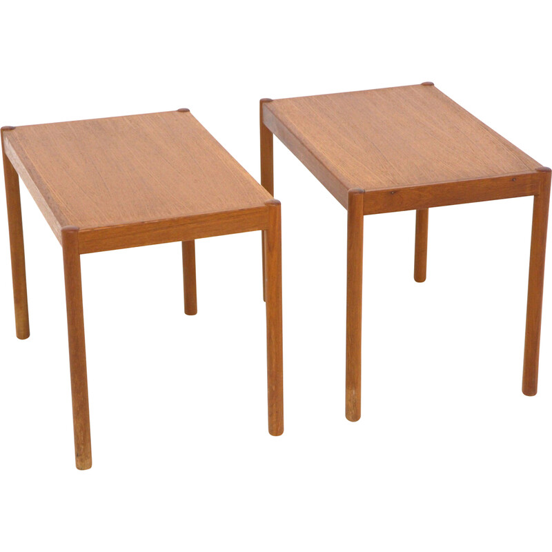 Coppia di comodini vintage in teak, Svezia 1960