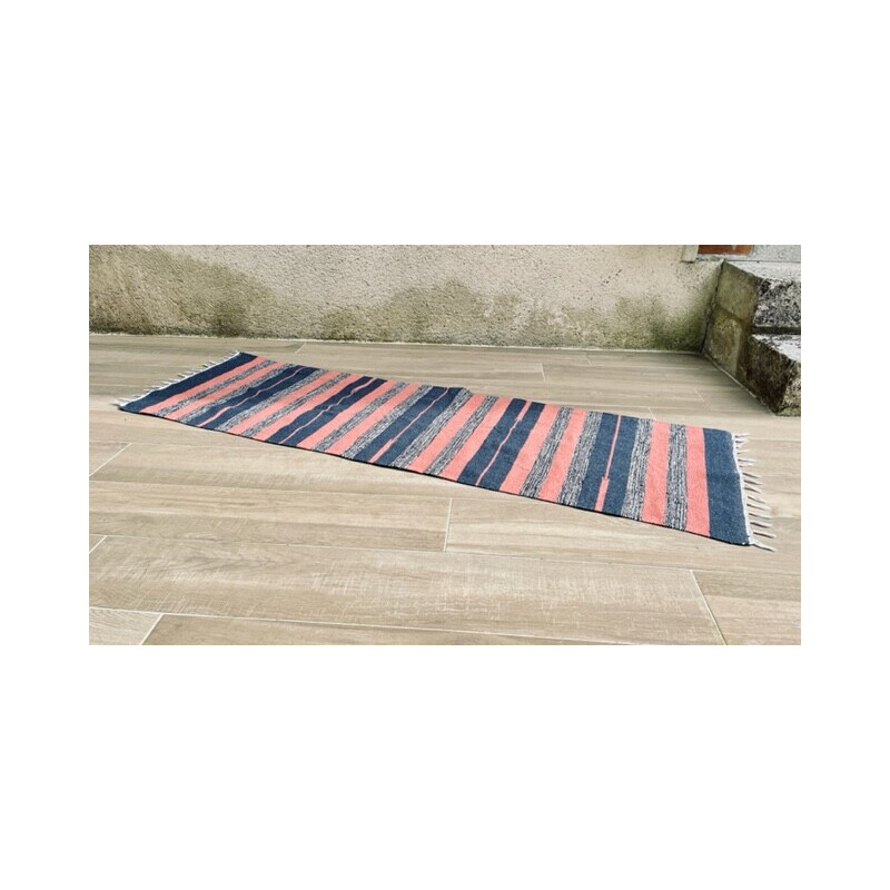 Vintage cotton Kilim rug, 1980s