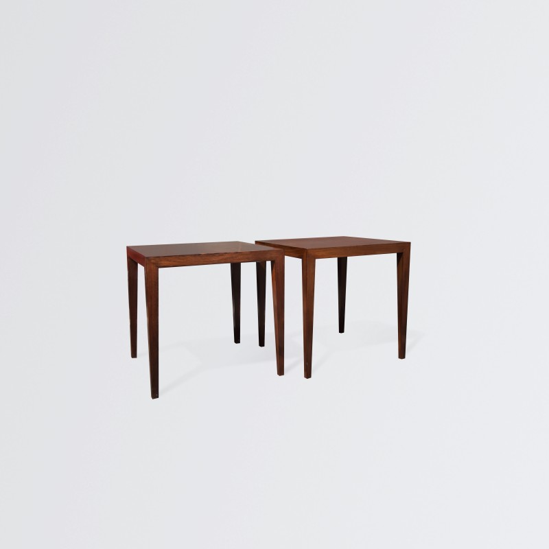 Pair of vintage 162 side tables in rosewood by Severin Hansen for Haslev Møbelfabrik, Denmark 1960s