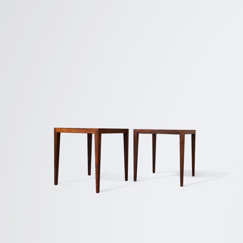 Pair of vintage 162 side tables in rosewood by Severin Hansen for Haslev Møbelfabrik, Denmark 1960s