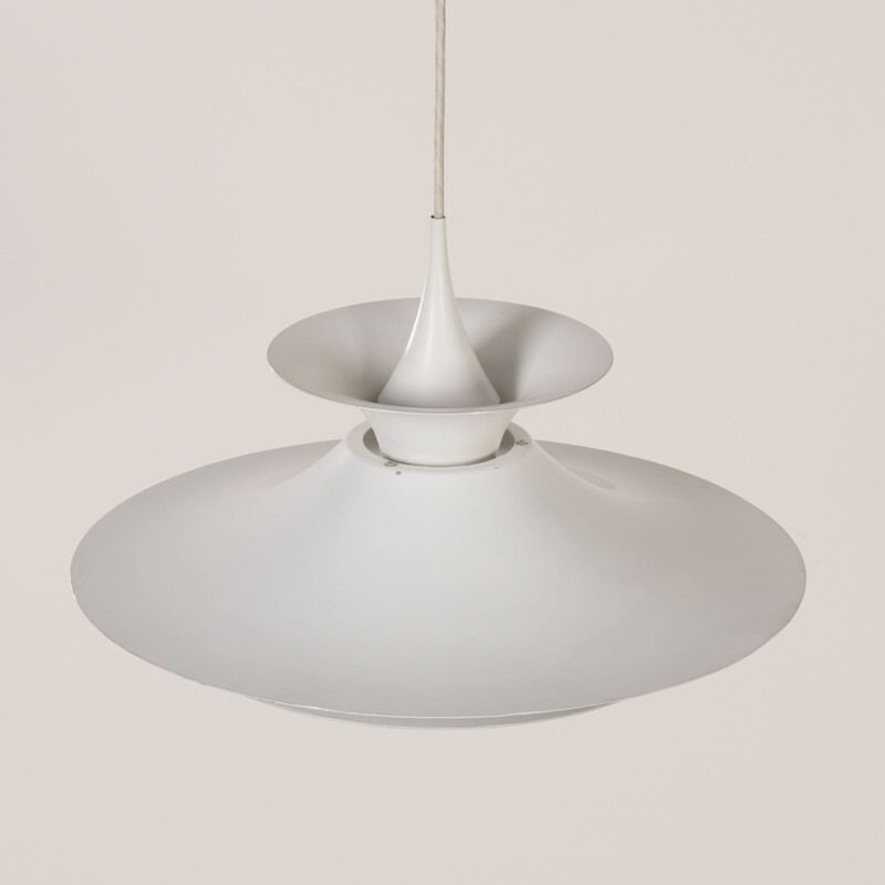 Vintage Radius pendant lamp in metal, aluminum and fabric by Eric Balslev for Fog & Mørup, Sweden 1977s