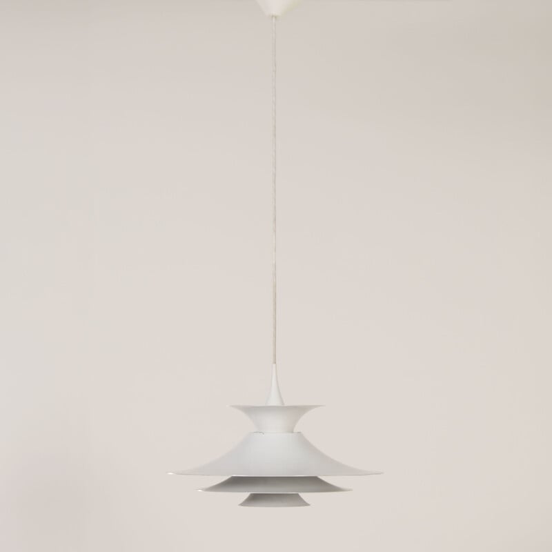 Vintage Radius pendant lamp in metal, aluminum and fabric by Eric Balslev for Fog & Mørup, Sweden 1977s