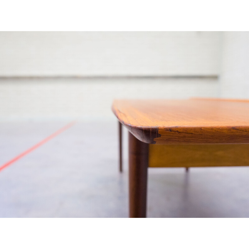 Danish teak coffee table with raised edges - 1950s