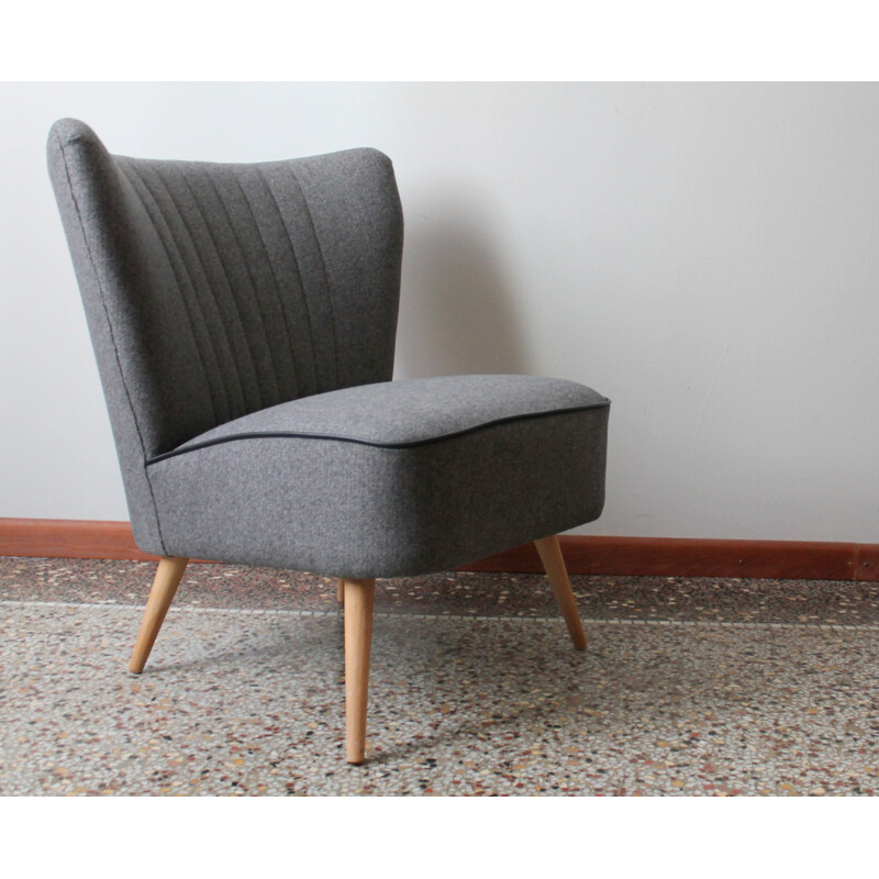 Fauteuil Cocktail gris anthracite - 1950