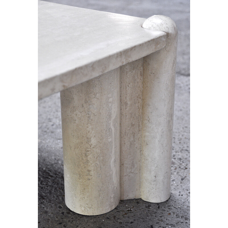 Vintage Jumbo coffee table in travertine by Gae Aulenti for Knoll, Italy 1965s