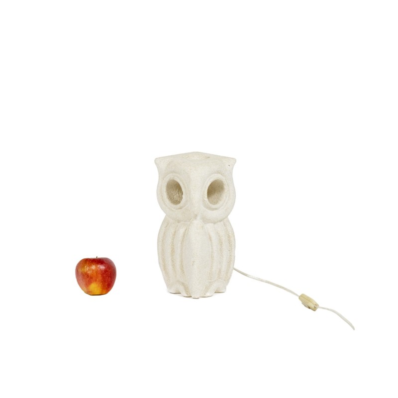 Vintage owl lamp in natural stone by Albert Tormos, 1960s