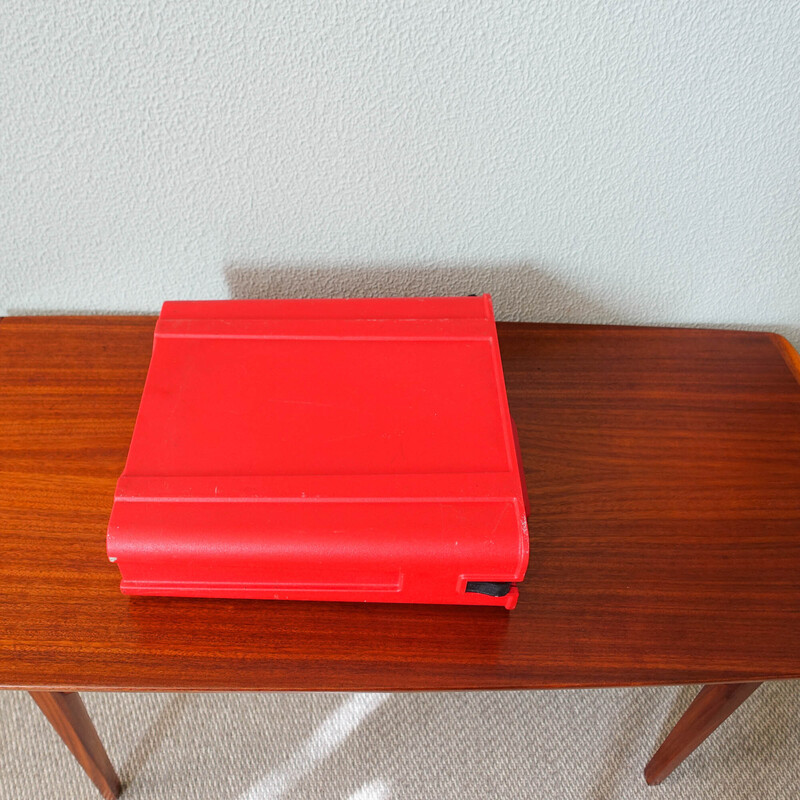 Vintage red Valentine typewriter by Ettore Sottsass and Perry King for Olivetti Synthesis, 1970s