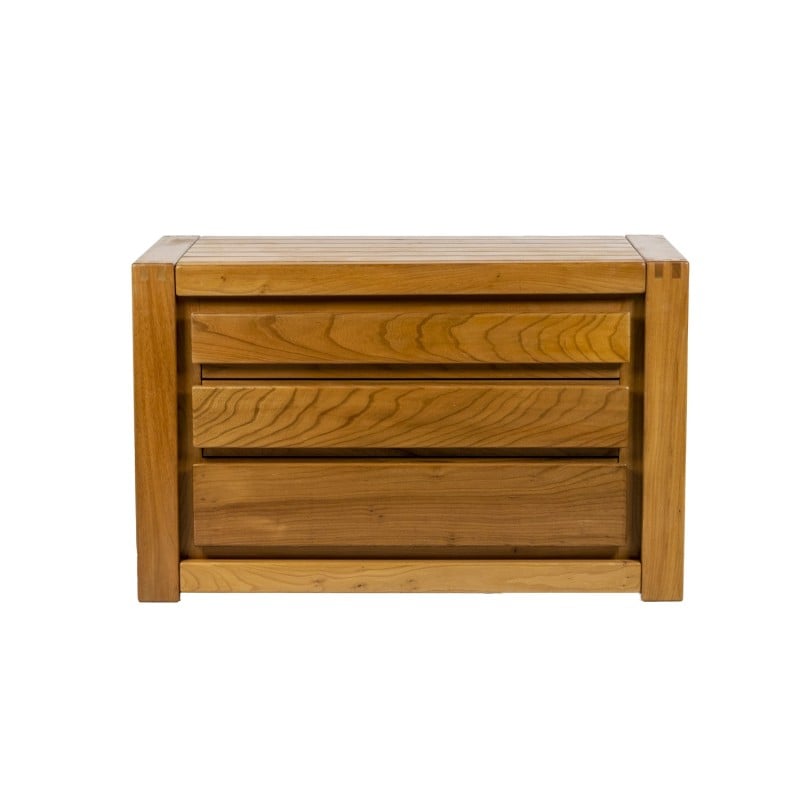Vintage elm chest of drawers by Maison Regain, France 1960