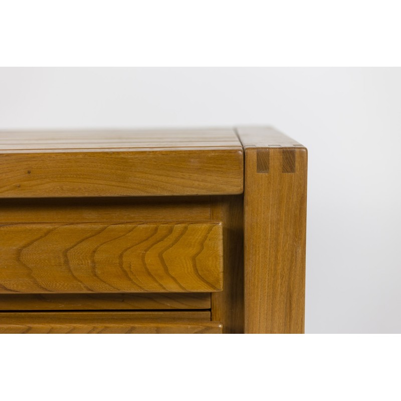 Vintage elm chest of drawers by Maison Regain, France 1960