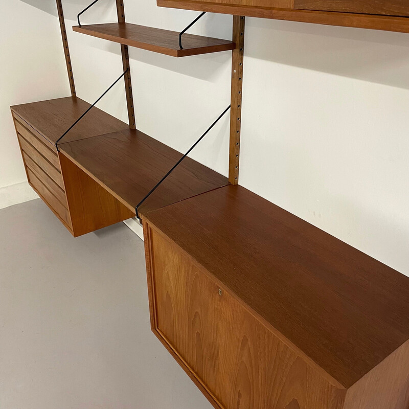 Vintage Royal teak wall unit by Poul Cadovius for Cado, Denmark 1960s