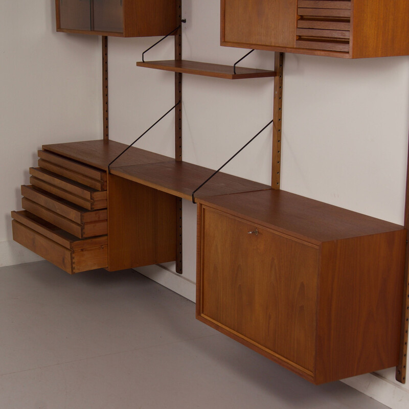 Vintage Royal teak wall unit by Poul Cadovius for Cado, Denmark 1960s