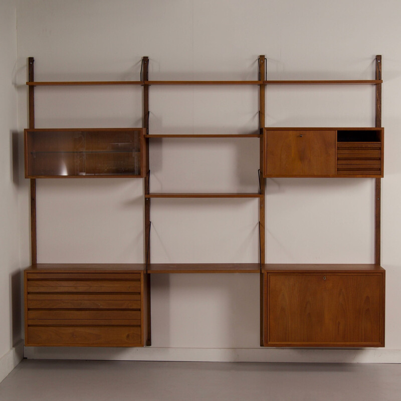 Vintage Royal teak wall unit by Poul Cadovius for Cado, Denmark 1960s