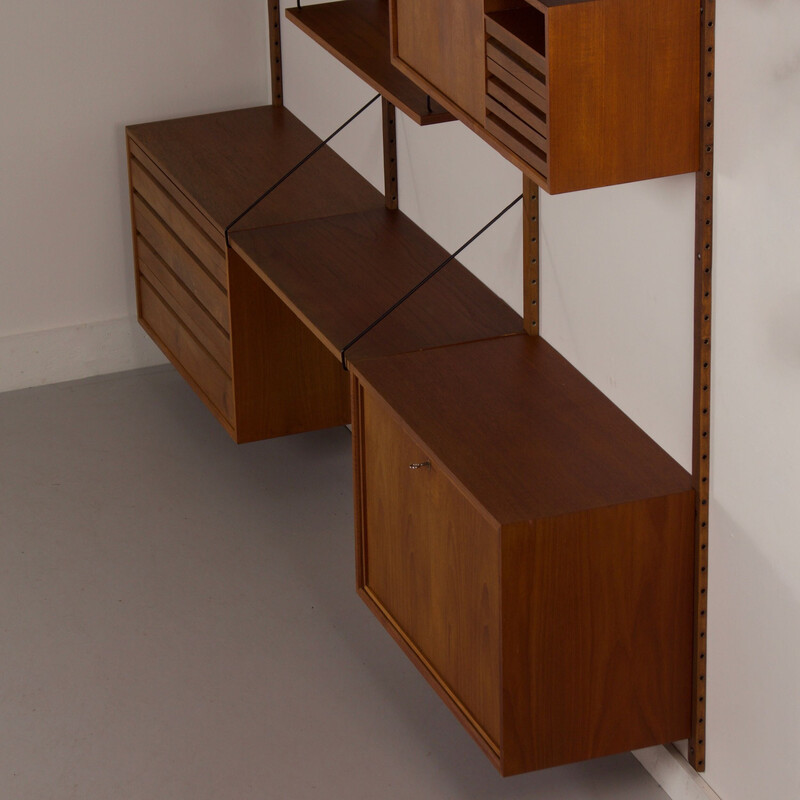 Vintage Royal teak wall unit by Poul Cadovius for Cado, Denmark 1960s