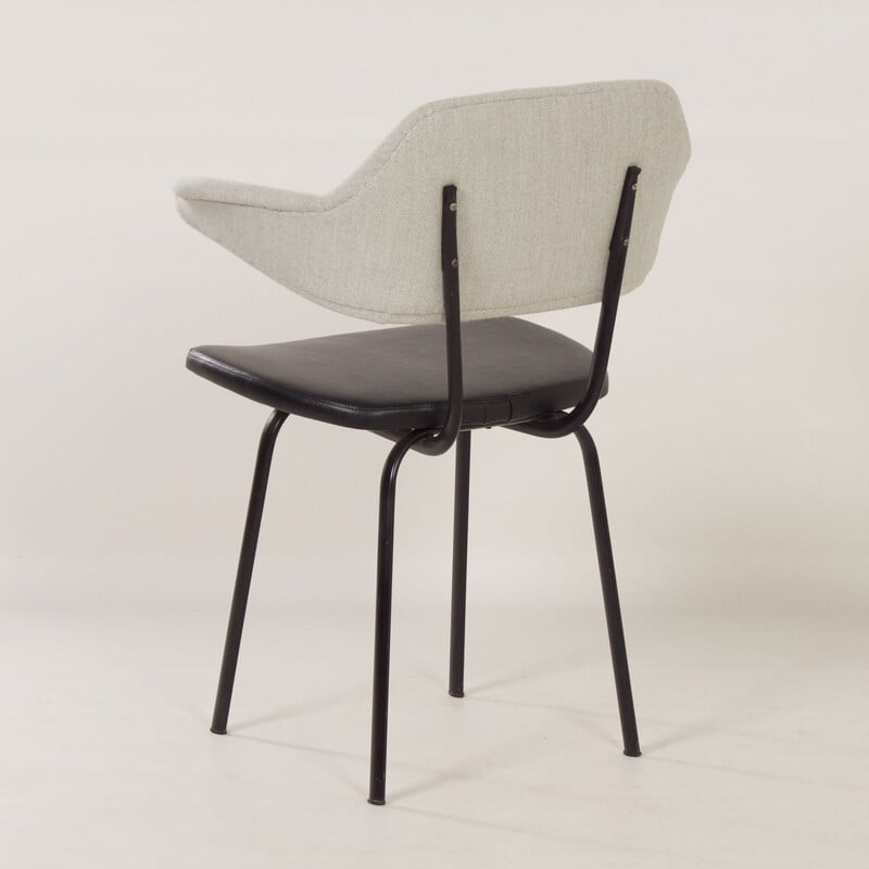 Vintage Sikkens chair in metal, wood, Kvadrat fabric and leatherette by Rob Parry, 1960s