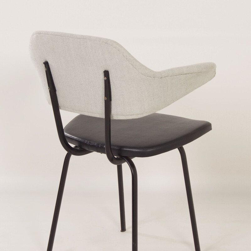 Vintage Sikkens stoel in metaal, hout, Kvadrat stof en kunstleer door Rob Parry, jaren 1960