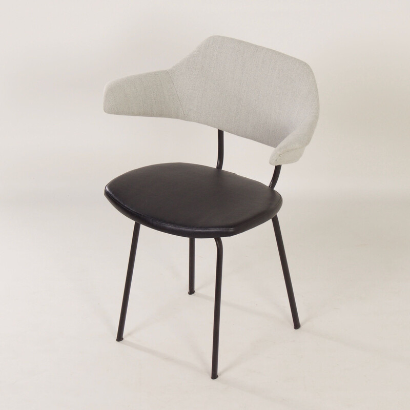 Vintage Sikkens chair in metal, wood, Kvadrat fabric and leatherette by Rob Parry, 1960s