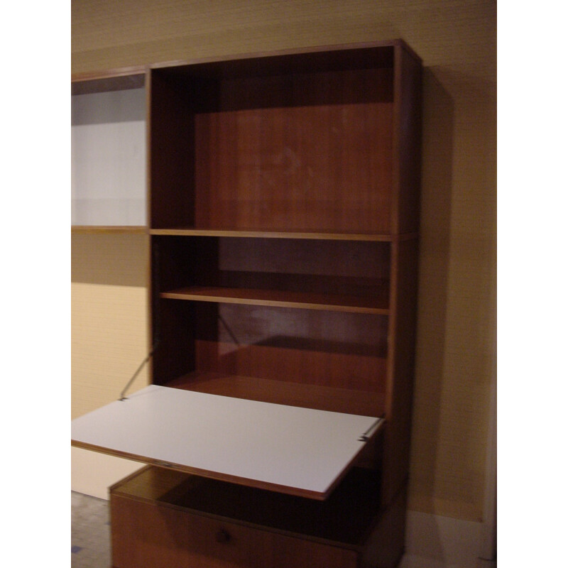 Brown bookcase in teak produced by BEHR - 1960s