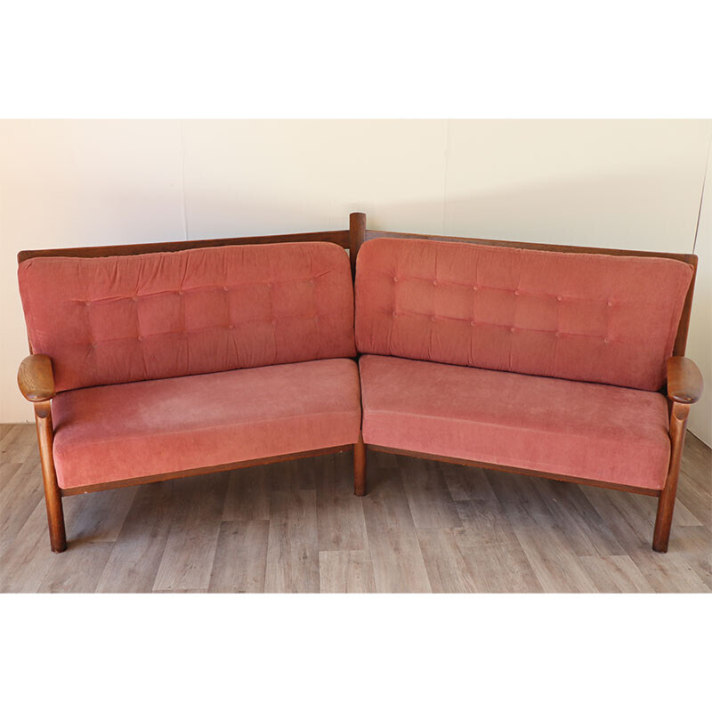 Vintage "Mathilde" sofa by Guillerme and Chambron for Votre Maison, 1960