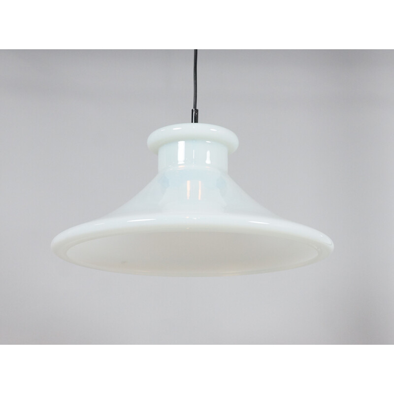 Vintage white glass suspension for Orrefors, Sweden 1970