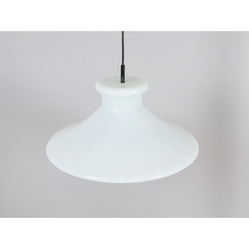 Vintage white glass suspension for Orrefors, Sweden 1970