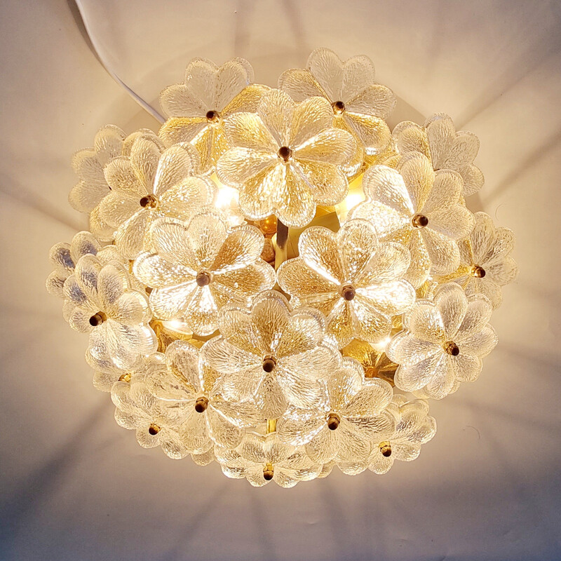Mid-eeuwse plafondlamp in Murano glas van Ernst Palme, Duitsland 1970