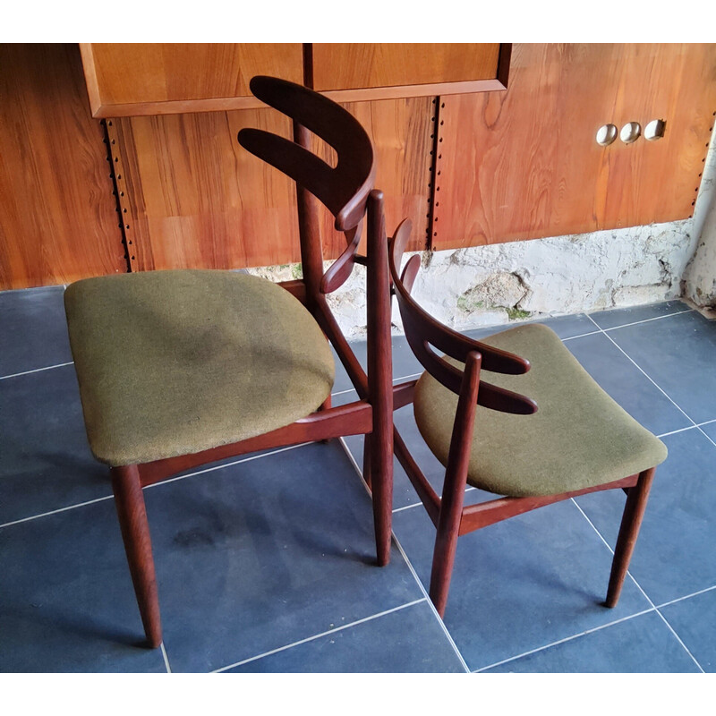 Pair of vintage Danish model 178 Scandinavian chairs by Johannes Andersen, 1960s