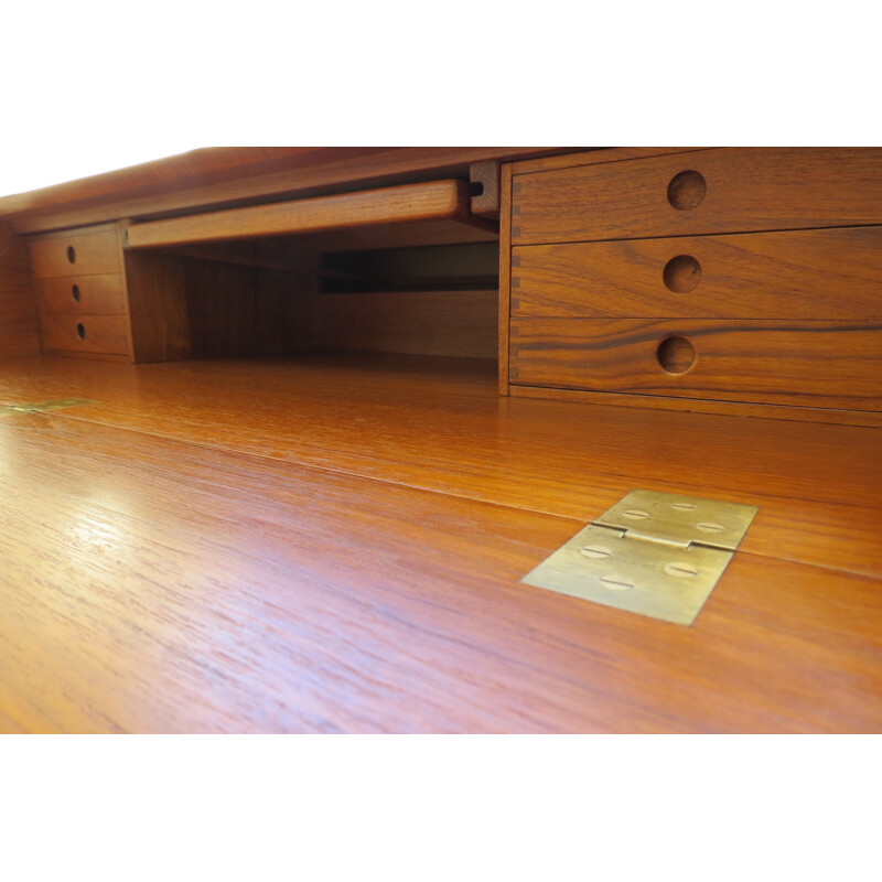 Brown chest of drawers in teak model number 307, Peter Hvidt - 1960s