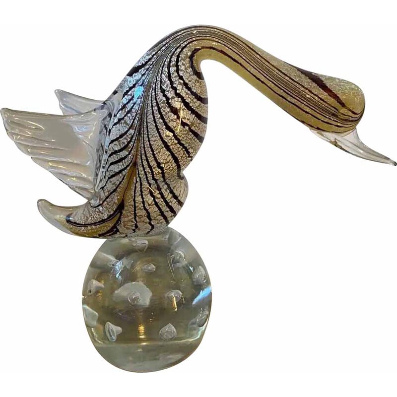 Sculpture d'oiseau vintage en verre de Murano, Italie 1970