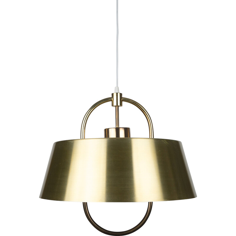 Vintage Hercules pendant lamp in brass by Jo Hammerborg for Fog og Morup, Denmark 1970s