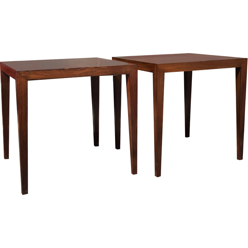 Pair of vintage 162 side tables in rosewood by Severin Hansen for Haslev Møbelfabrik, Denmark 1960s