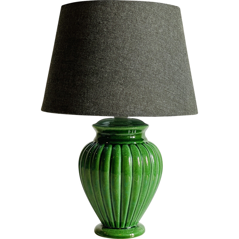 Lampe vintage en céramique - verte