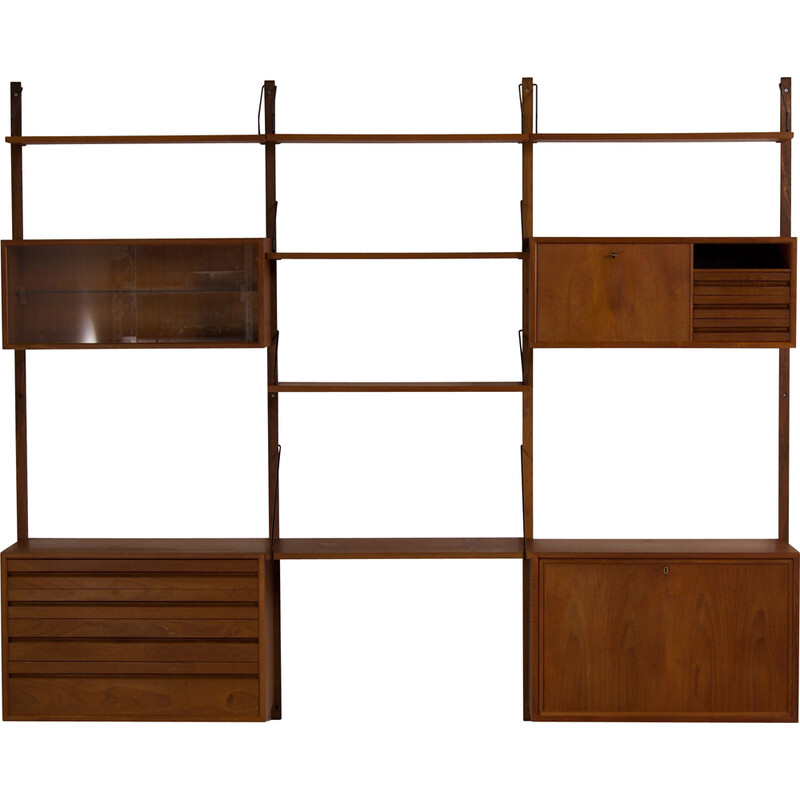 Vintage Royal teak wall unit by Poul Cadovius for Cado, Denmark 1960s