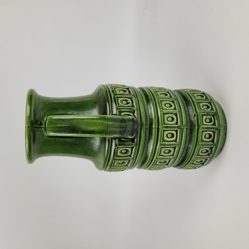 Vase vintage à glaçure verte, Allemagne 1970