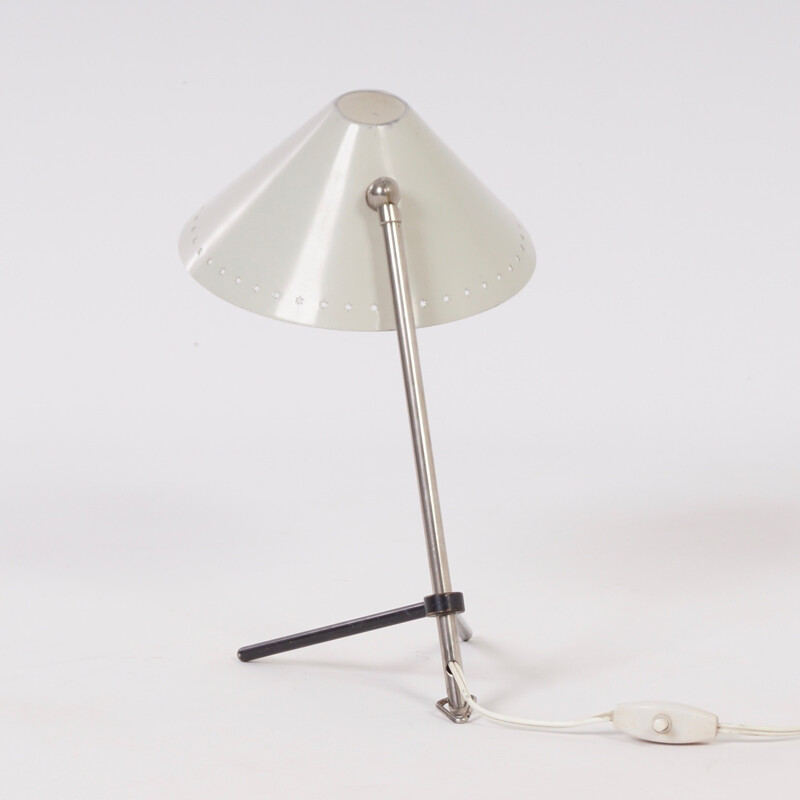 Lampe vintage Pinokkio en blanche par H. Busquet pour Hala, 1956