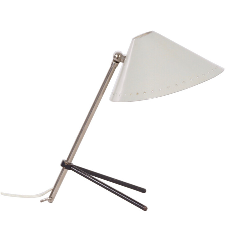 Vintage Pinokkio lamp in white by H. Busquet for Hala, 1956