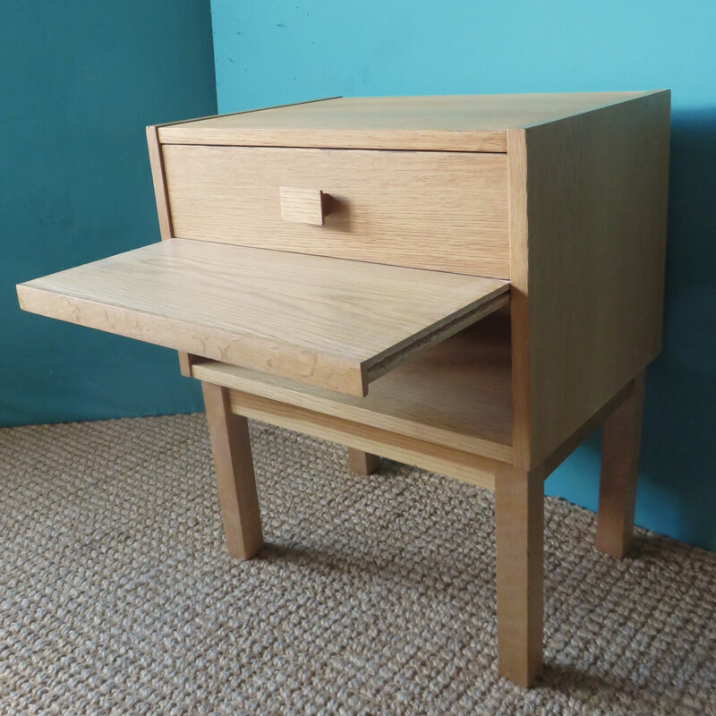 Pair of vintage oakwood night stands, Denmark 1970