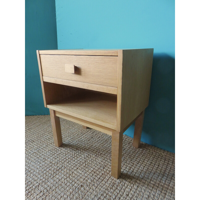 Pair of vintage oakwood night stands, Denmark 1970