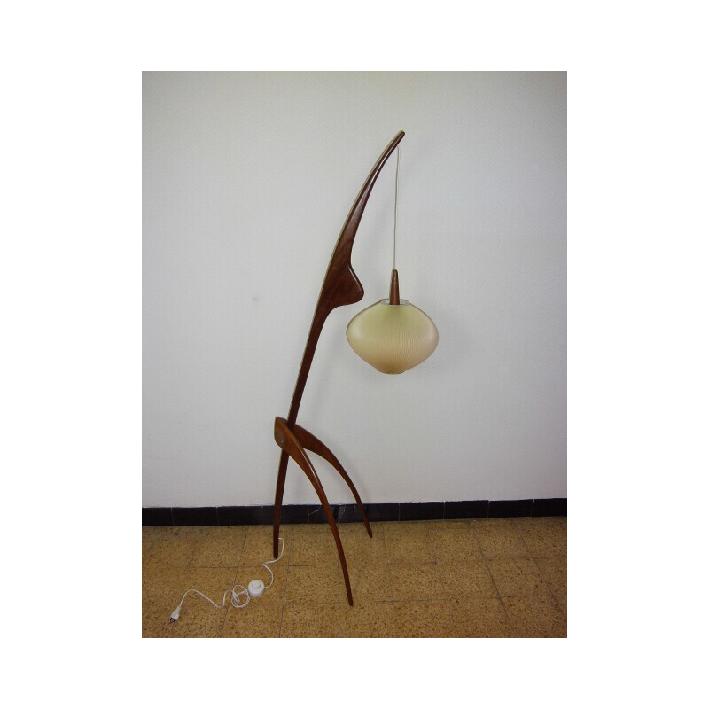 Lampadaire vintage "Praying Mantis" de la Maison Rispal, 1950