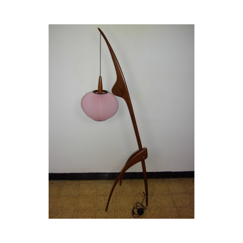 Vintage floor lamp by Maison Rispal Paris, 1950